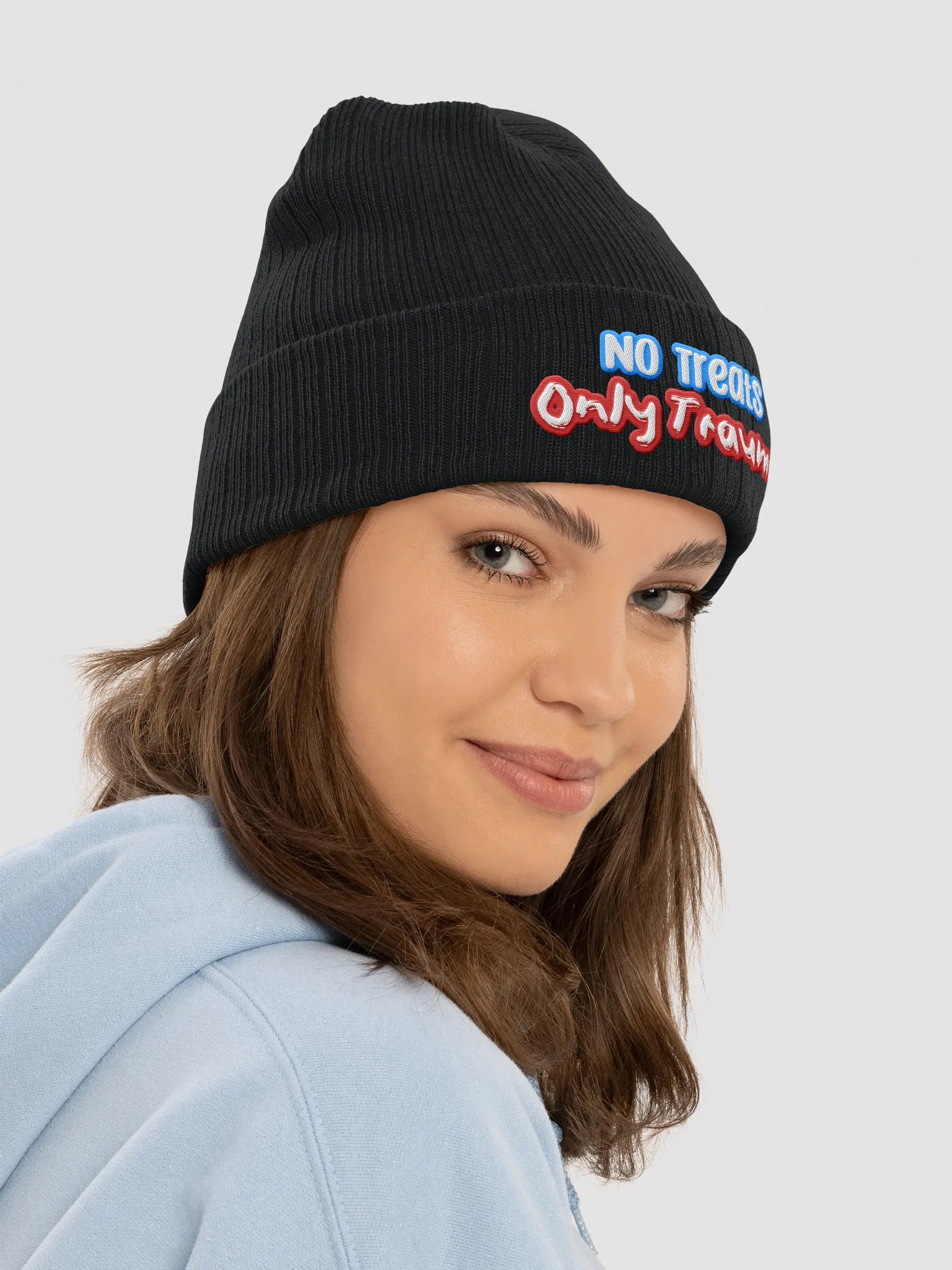 No Treats, Only Trauma Embroidered Beanie product image (6)