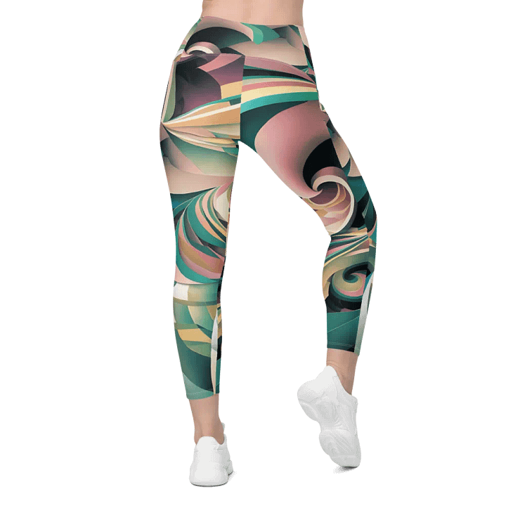 Abstract Lithographic Pattern Design Leggings with pockets - V6 product image (1)