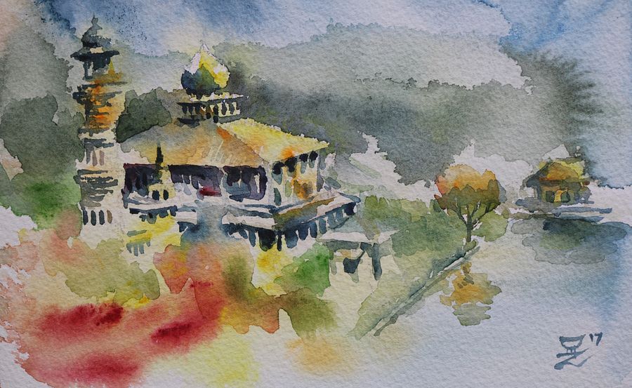 "Sarik Mosque, Bukit Tinggi" Painting by Deni Je product image (1)