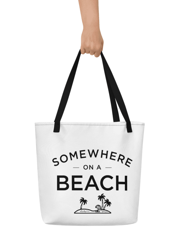 Somewhere on a Beach Large Tote Bag w/ Pocket product image (6)