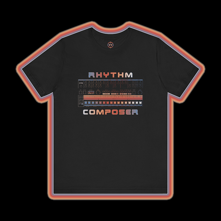 909 T-Shirt "Rhythm Composer" Roland TR-909 (Vintage Drum Machine) COLOUR PRINT A product image (1)