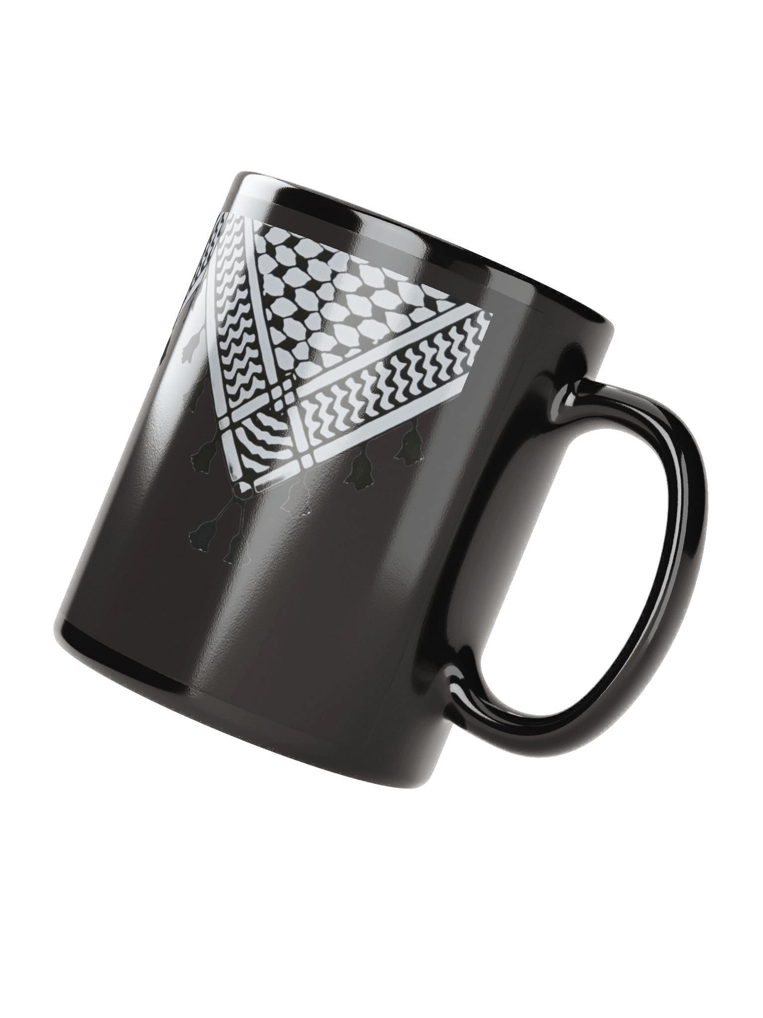Palestine Keffiyeh Black Mug product image (3)