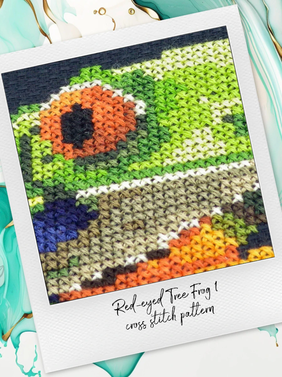 Red-eyed Tree Frog 1: Reptile Cross Stitch Pattern PDF product image (5)