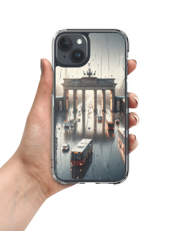 Rainy Monument Clear iPhone® Case | AI Design product image (1)