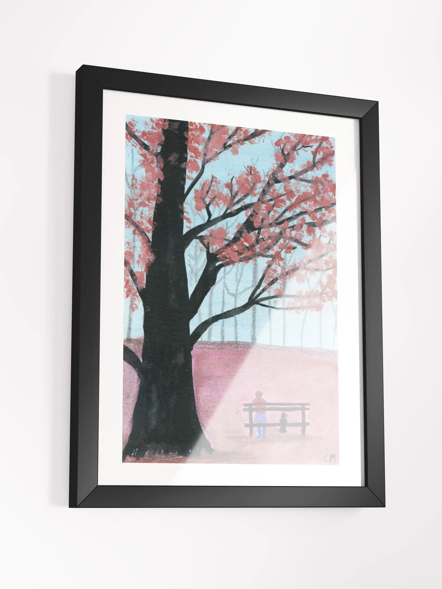Waiting: Watercolor Landscape Framed Poster product image (3)