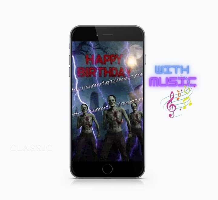 Dancing Zombies Happy birthday E-CARD [Instant Download] product image (1)