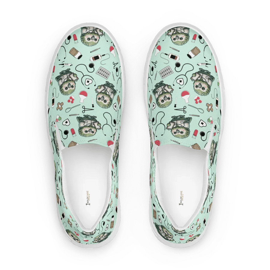 Cute Medical Kakapo Slip-On Canvas Shoes (Green) product image (5)