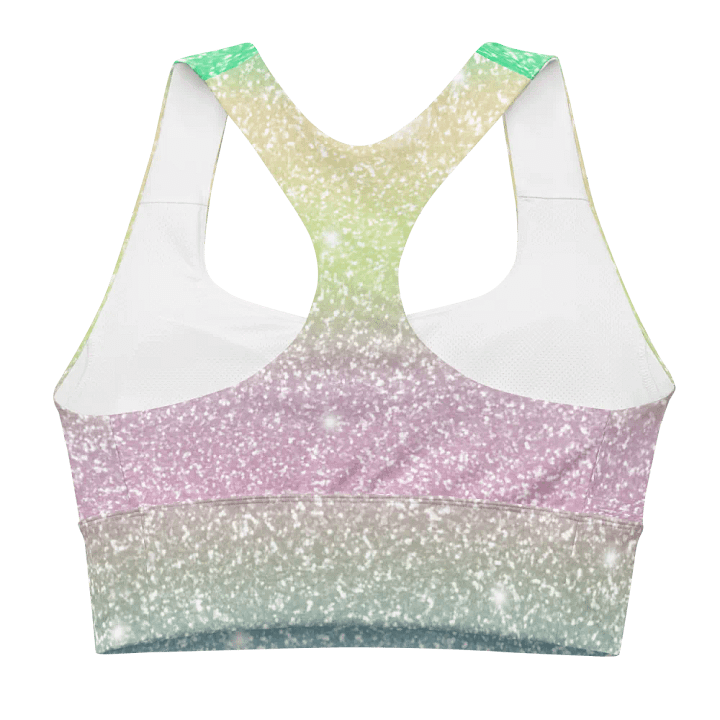 Glitter Unicorn Texture Design Longline Sports Bra - 11 product image (2)