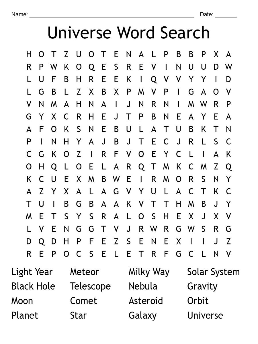 Printable Universe Word Search – Fun Astronomy Puzzle Activity! product image (1)