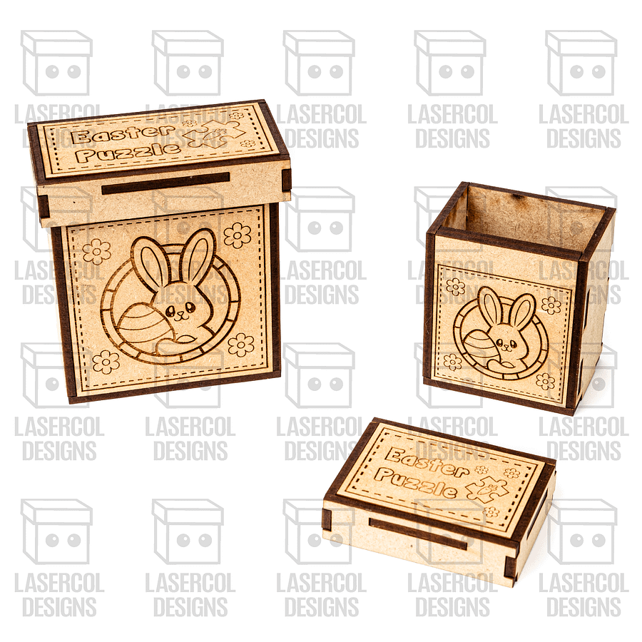 Easter Bunny Puzzle With Box Set 4 (2 Sizes) - Laser Cut Files product image (8)