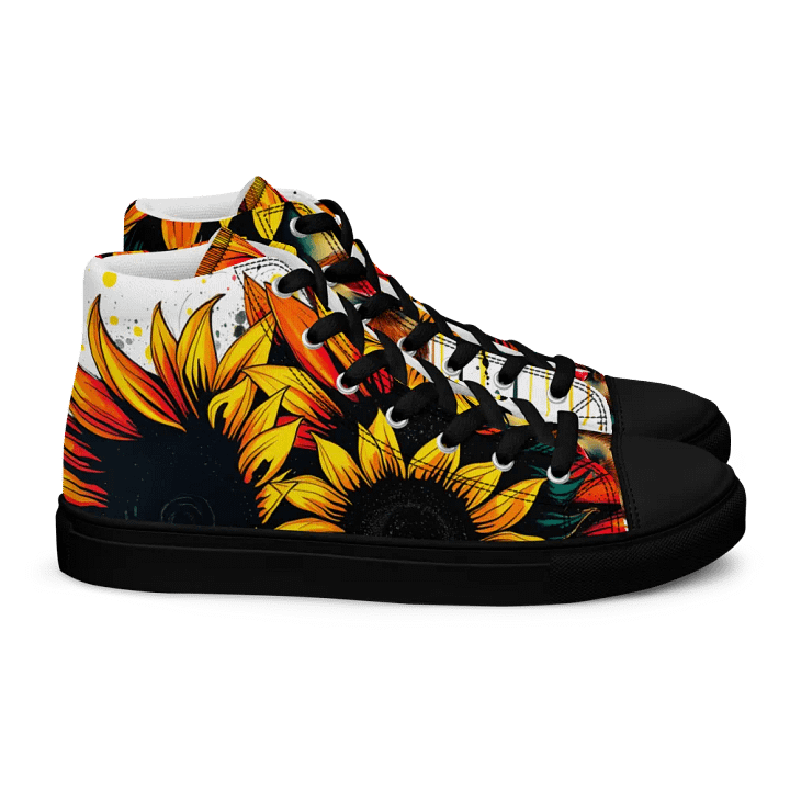Van gogh's Sunflower Gaze, women's premium canvas High Tops product image (2)