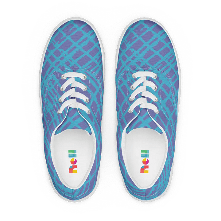 Dynamic Blue Lattice Men's Canvas Shoes product image (1)