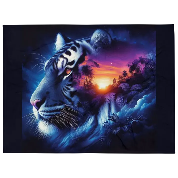 Surreal Sunset Tiger Throw Blanket product image (1)