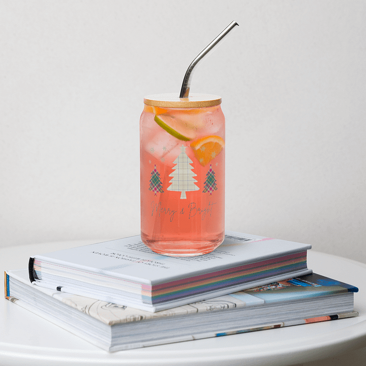 Plaid Christmas Can-Shaped Glass Set product image (1)