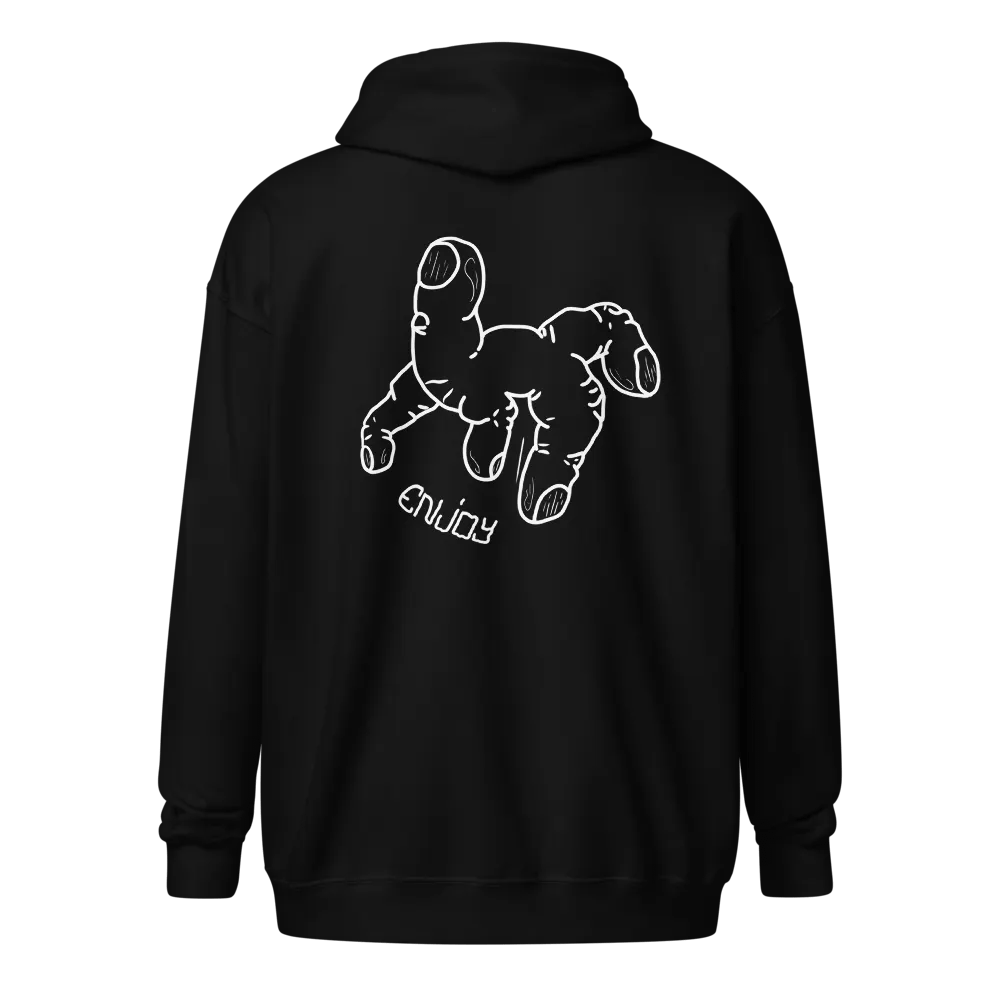 Enjoy Hoodie- Fingers #2 B/W product image (2)