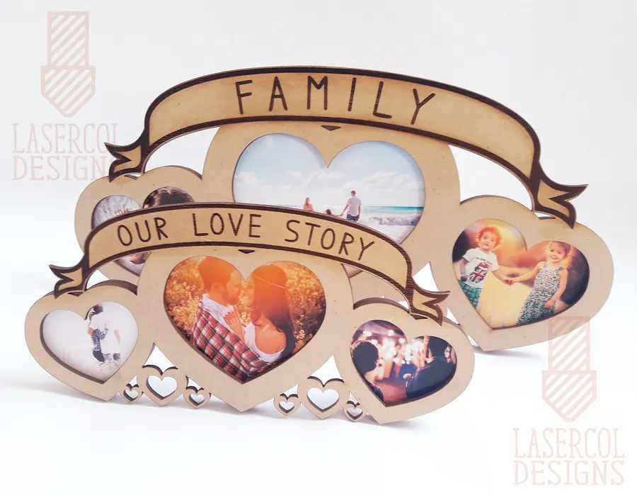 Heart Shaped Photo Frame (2 Sizes) - Laser Cut Files product image (3)