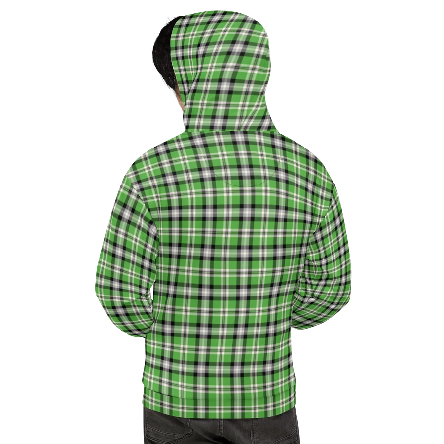 Bright Green, Black, and Gray Plaid Hoodie product image (9)