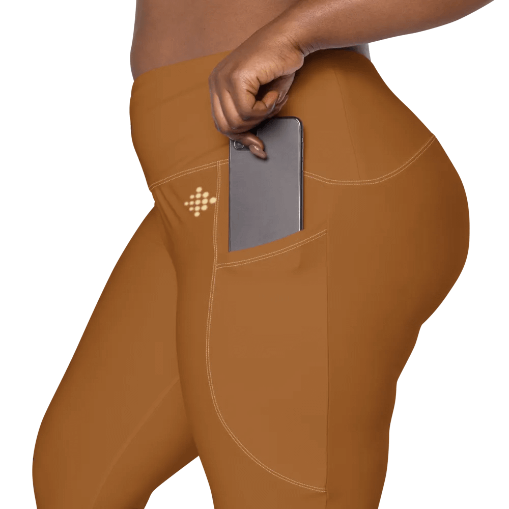 Brown Gold Leggings with Pockets product image (3)