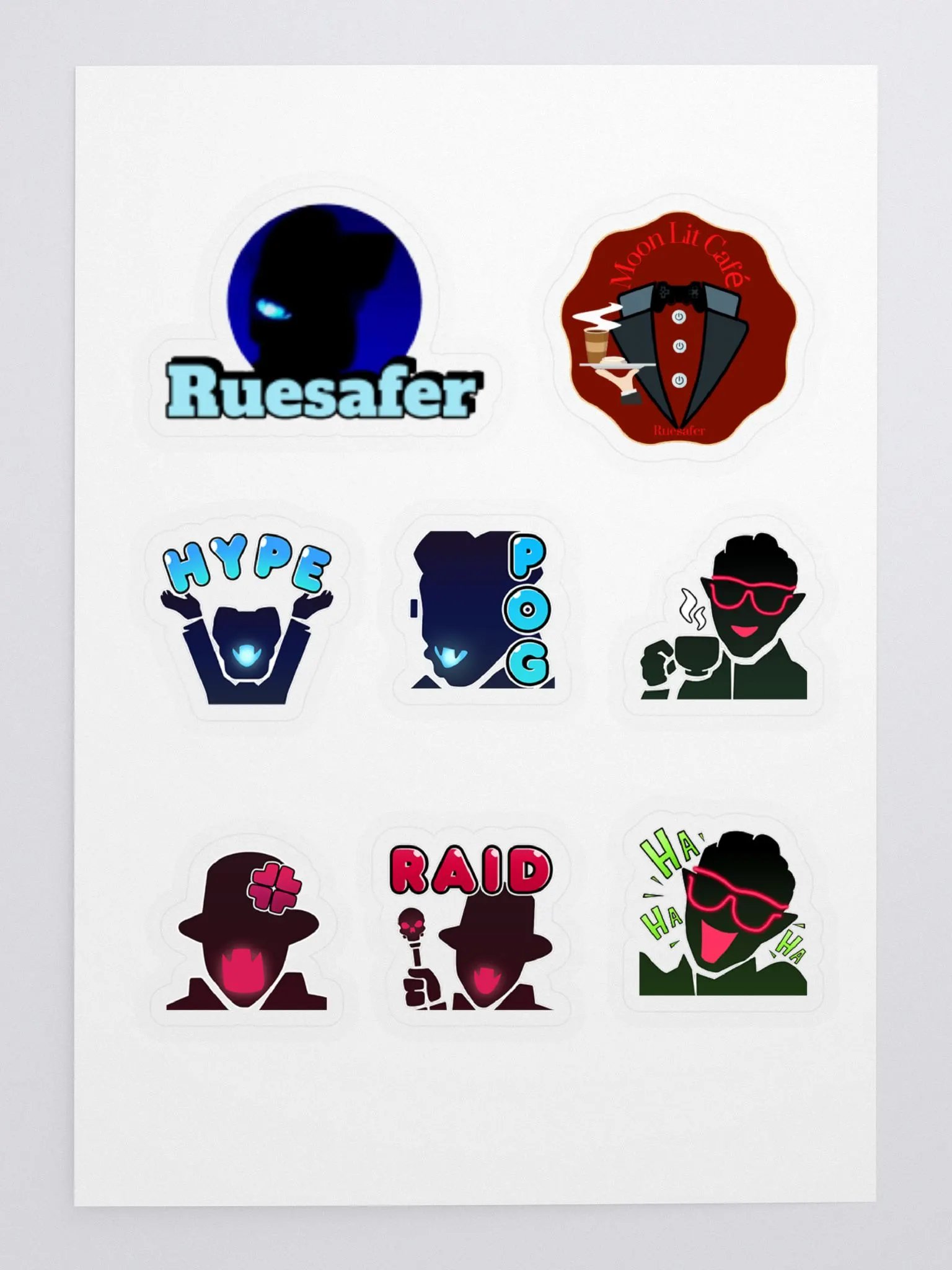 Shadow Emojis & 2 More - Kiss Cut Sticker Sheet with Background product image (3)
