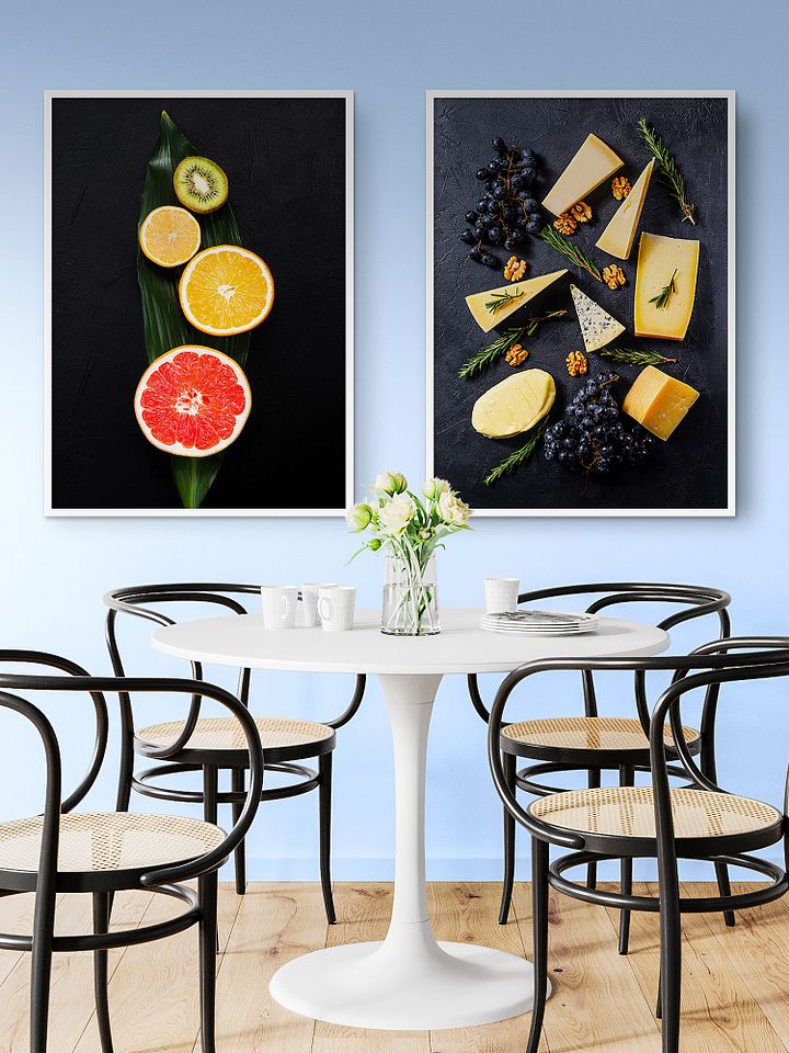 Cheese walnuts and grapes (Italian/Spanish cuisine) — Food kitchen poster/blackboard product image (2)