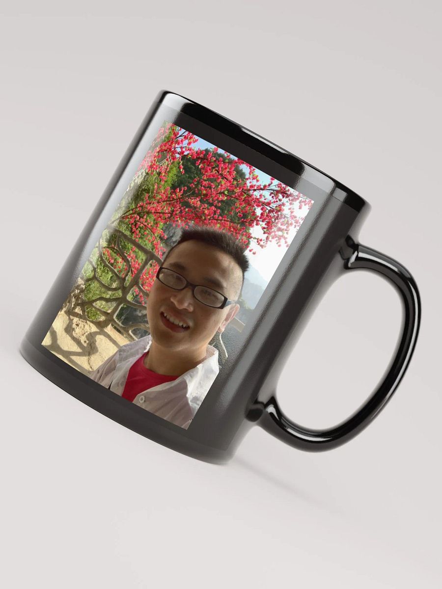 Black Glossy Mug：flower and mountain product image (7)