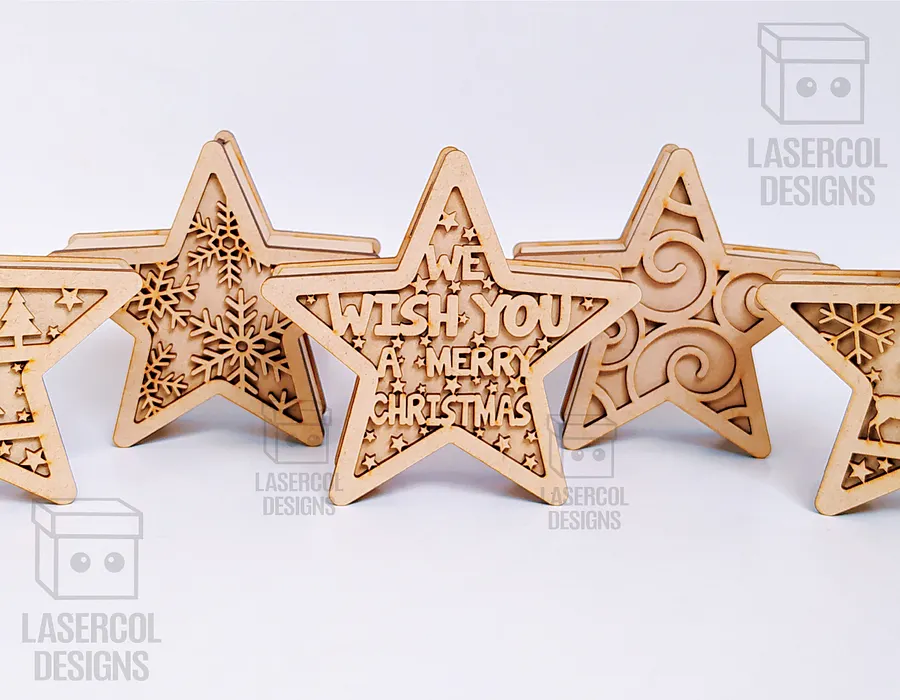 Christmas Star Box (2 Sizes, 5 Styles) - Laser Cut Files product image (10)