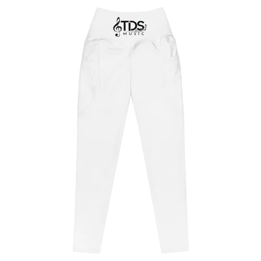 TDS Music Treble Clef Women's White Leggings With Pockets product image (3)