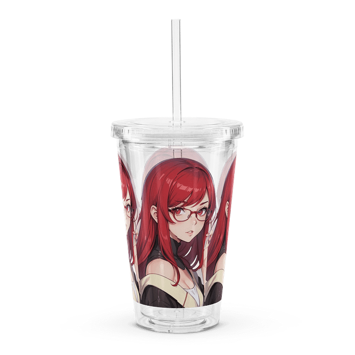 (Red WAIFU) K Clear Plastic Tumbler product image (2)