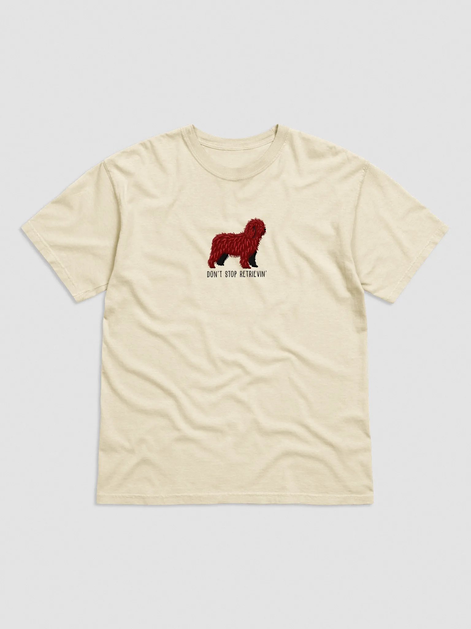 Don't Stop Retrievin' T-Shirt(Embroidered) of a Spanish Water Dog(Chocolate) product image (4)