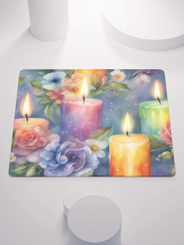 Ambient Candlelights with Flowers, Gaming Mouse Pad, 2 Sizes product image (1)