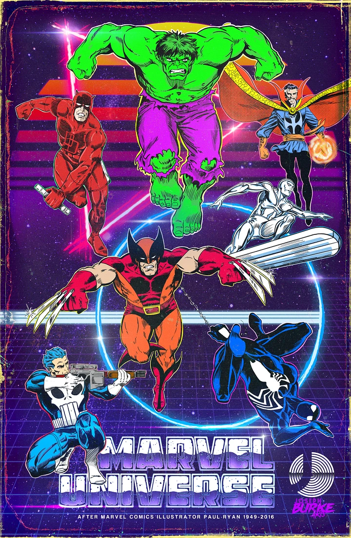 Retro Marvel Universe Digital Art product image (1)