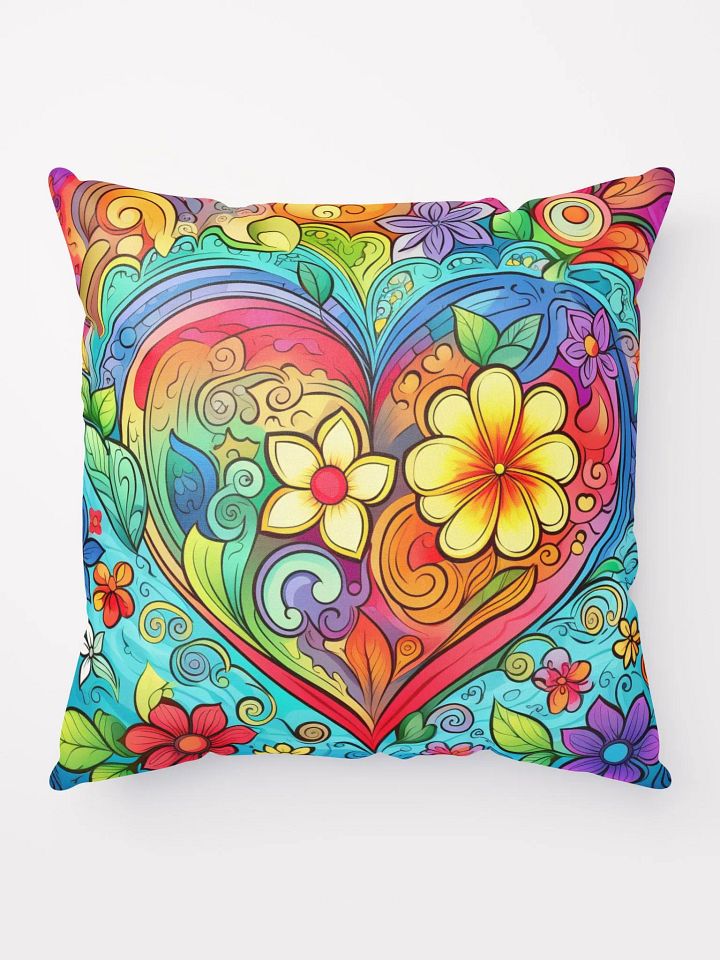 Rainbow of Colors Heart Pillow - Reversable product image (1)