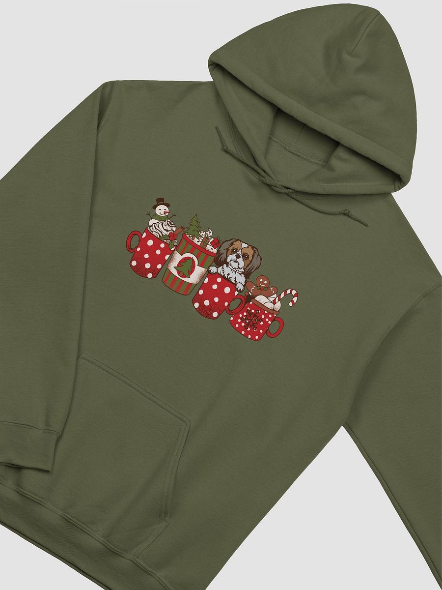 Cute Shih Tzu in a Christmas Cup Hooded Sweatshirt | Funny Christmas Pup in a Cup product image (15)