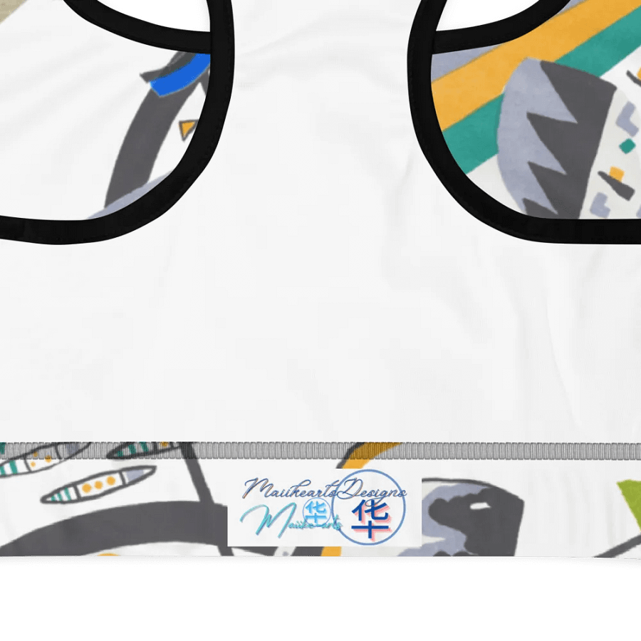 Abstract Lithographic Pattern Design Sports Bra - V4 product image (5)