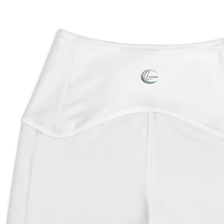 Luna High-Waisted Leggings with Pockets - White, Exclusive Design product image (10)