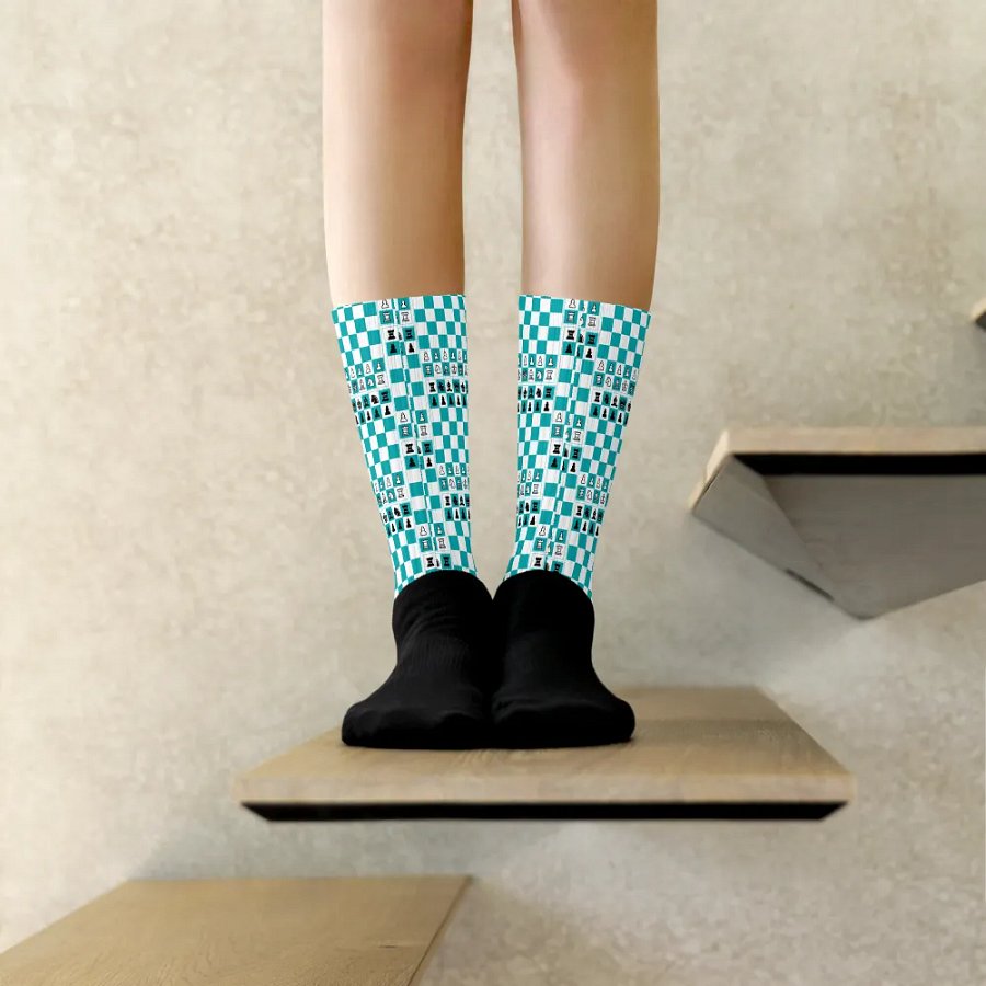 Chessboard Black Foot Socks product image (8)