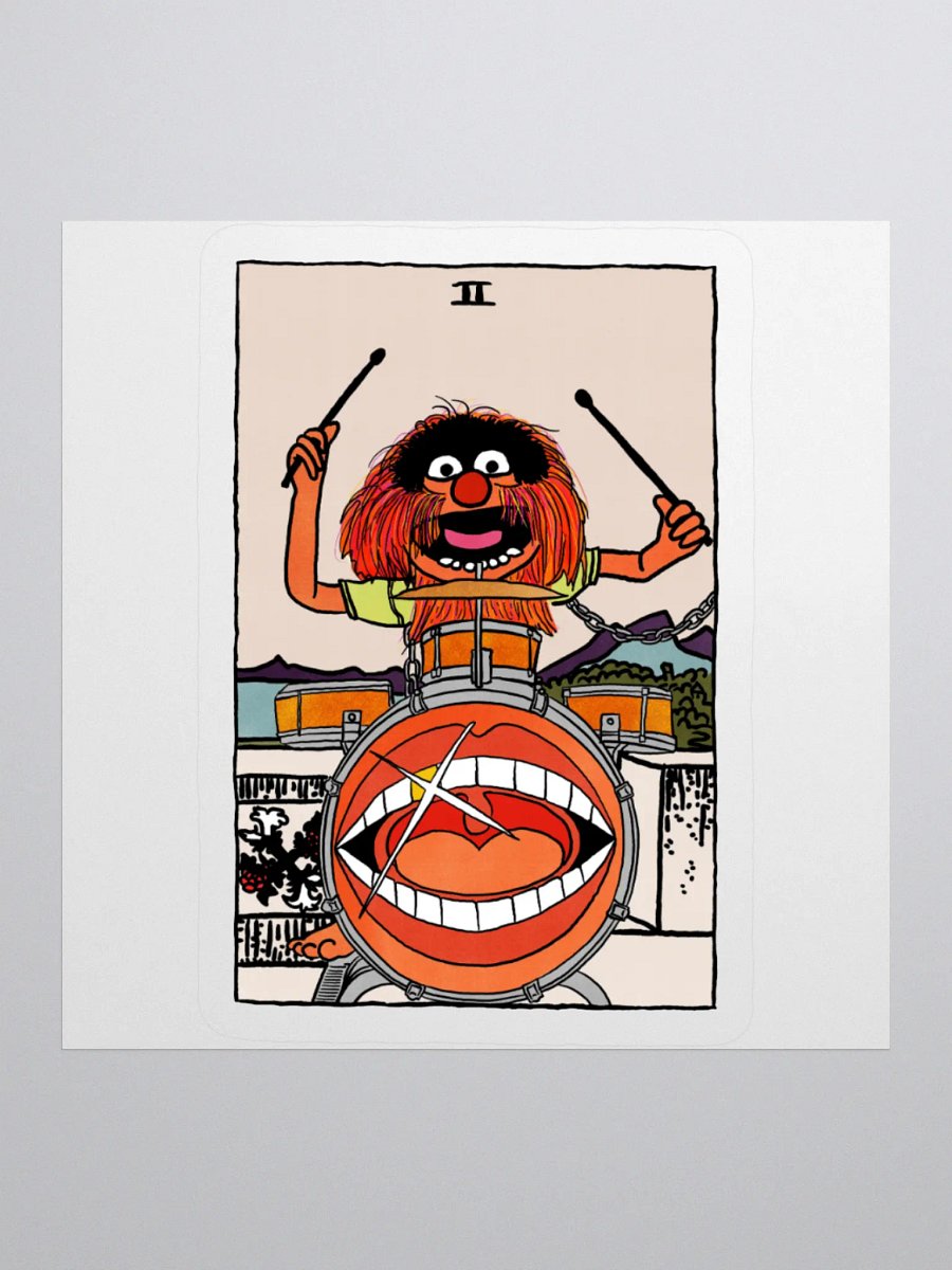 Animal Two of Wands Tarot Card Sticker product image (1)