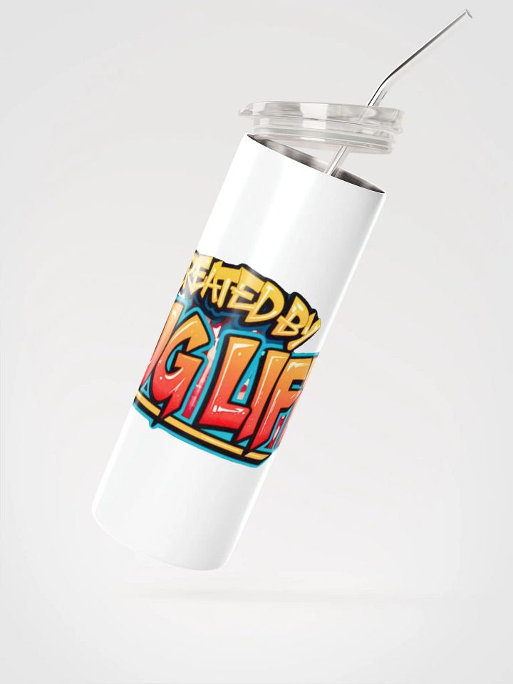 20oz Skinny Stainless Steel Tumbler with Lid and Straw product image (2)
