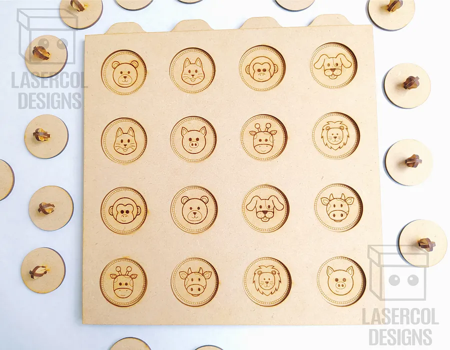 Memory Game (Animals) Version 1 - Laser Cut Files product image (2)