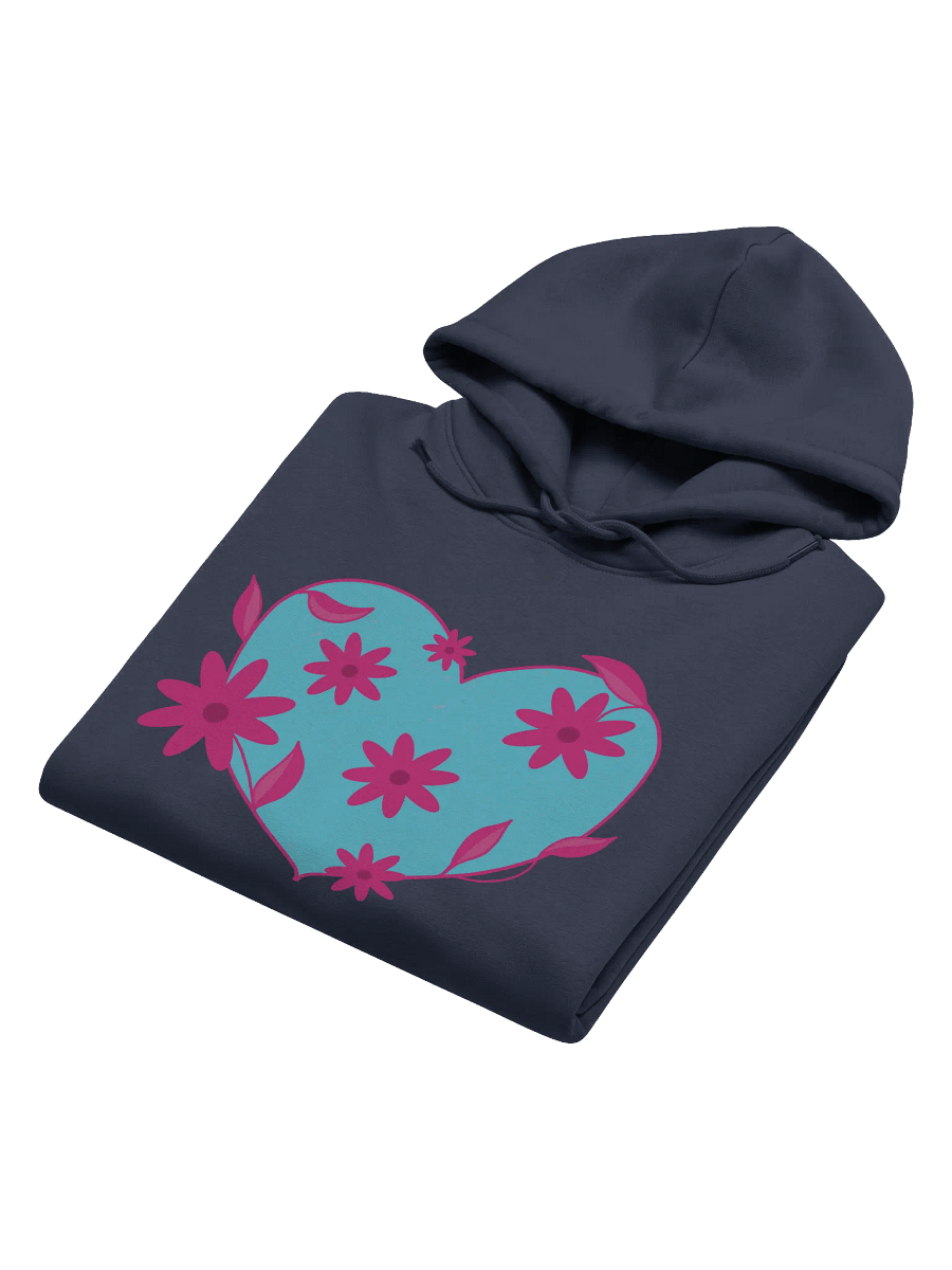 Turquoise Floral Heart Eco Hoodie product image (7)