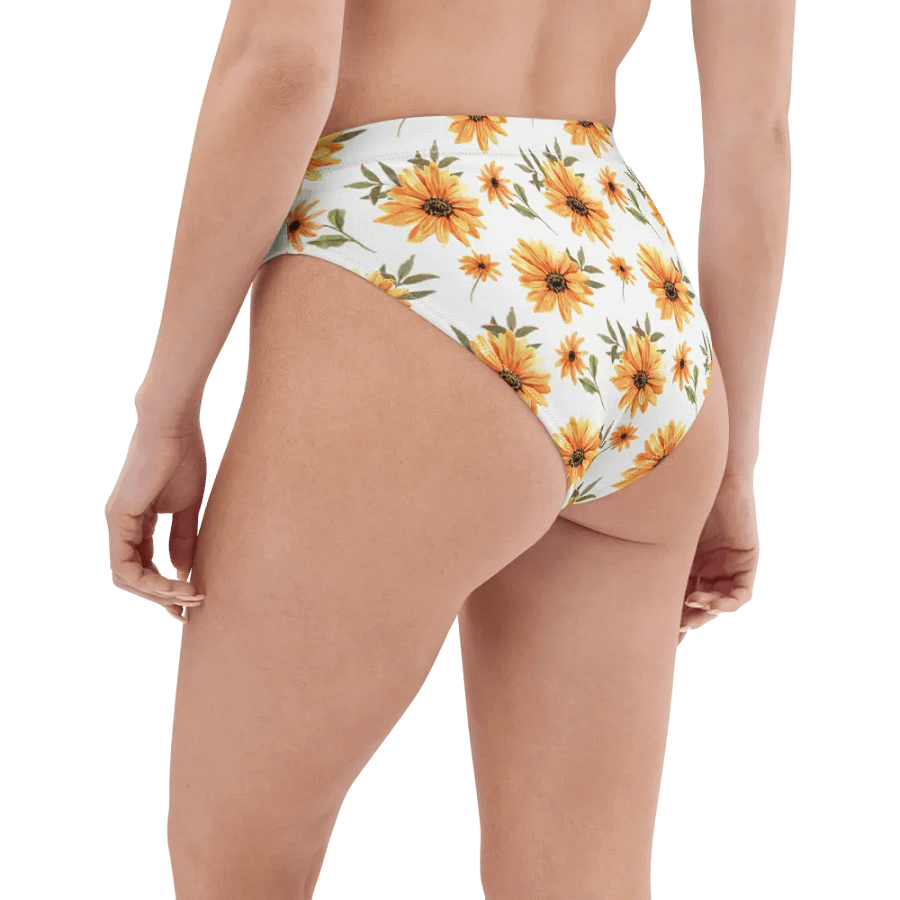Watercolour Floral Pattern High Waisted Bikini Bottom - V1 product image (4)