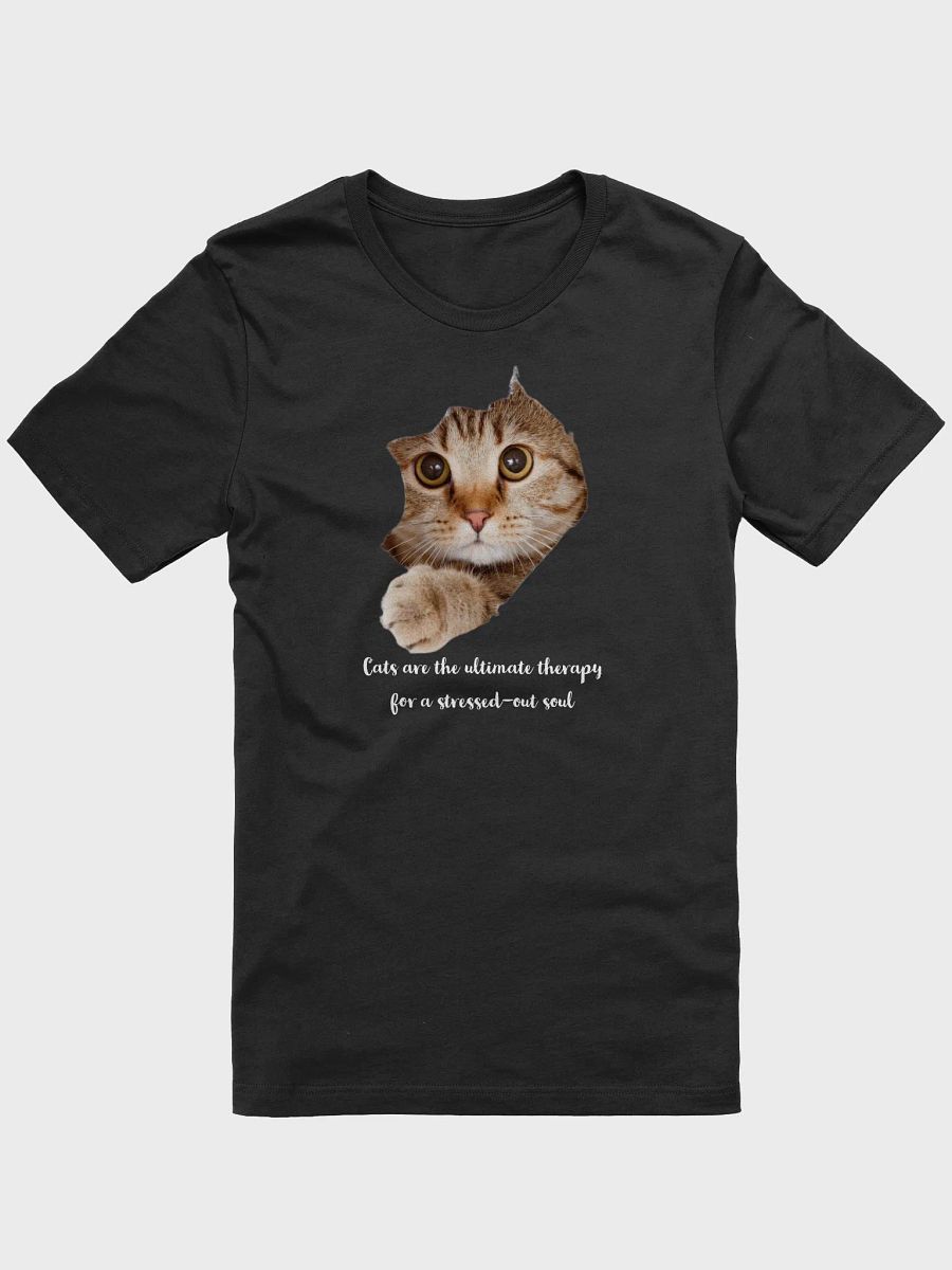 Pawsitively Adorable: Cat Print Tee Design, Black T-shirt product image (1)