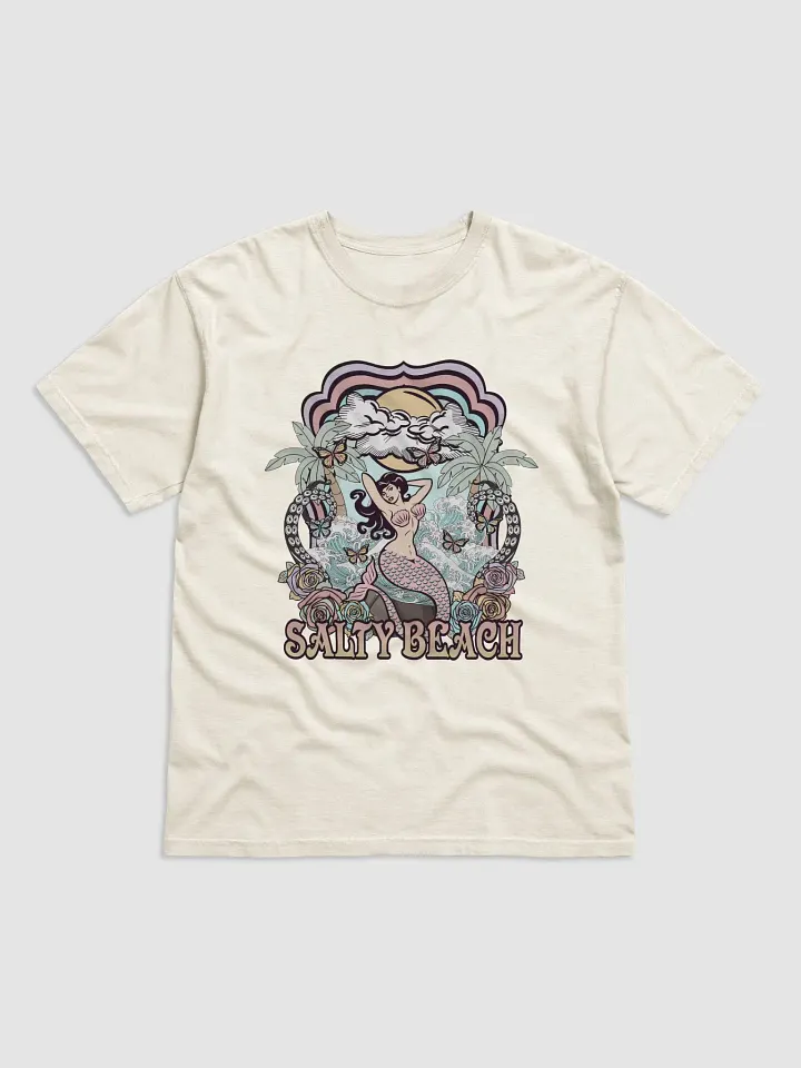 Salty Beach, Mermaid by the Beach Tee | Retro-Style Art Nouveau T-Shirt for Travel and Road Trips product image (10)