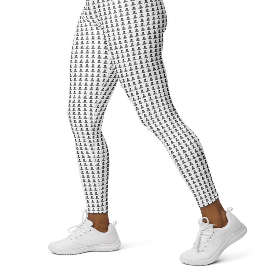 Exclusive Astro Women's White Yoga Leggings with Inside Pocket - Unique Meditative Pattern product image (3)