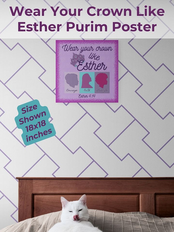 Wear Your Crown Like Esther Inspirational Purim Poster product image (1)