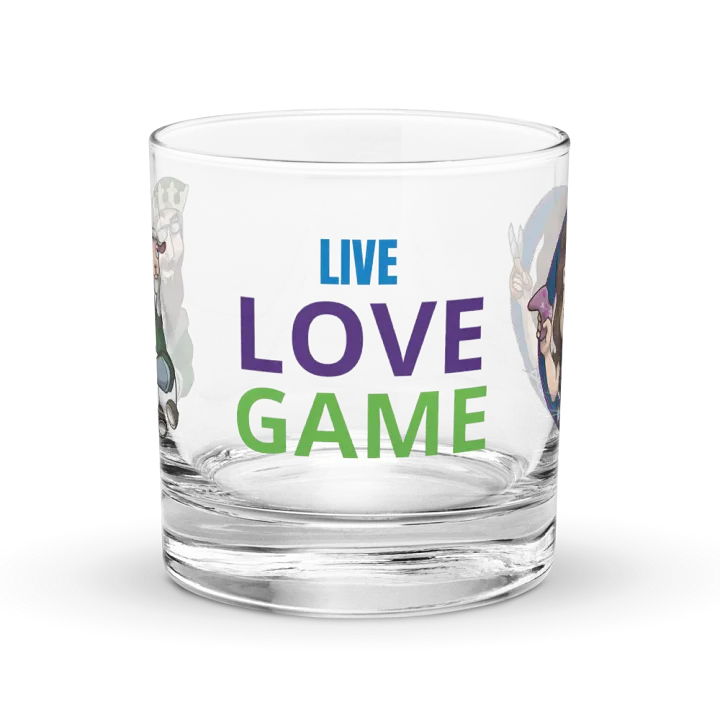 Downey Live, Love, and Game Rocks Glass product image (1)