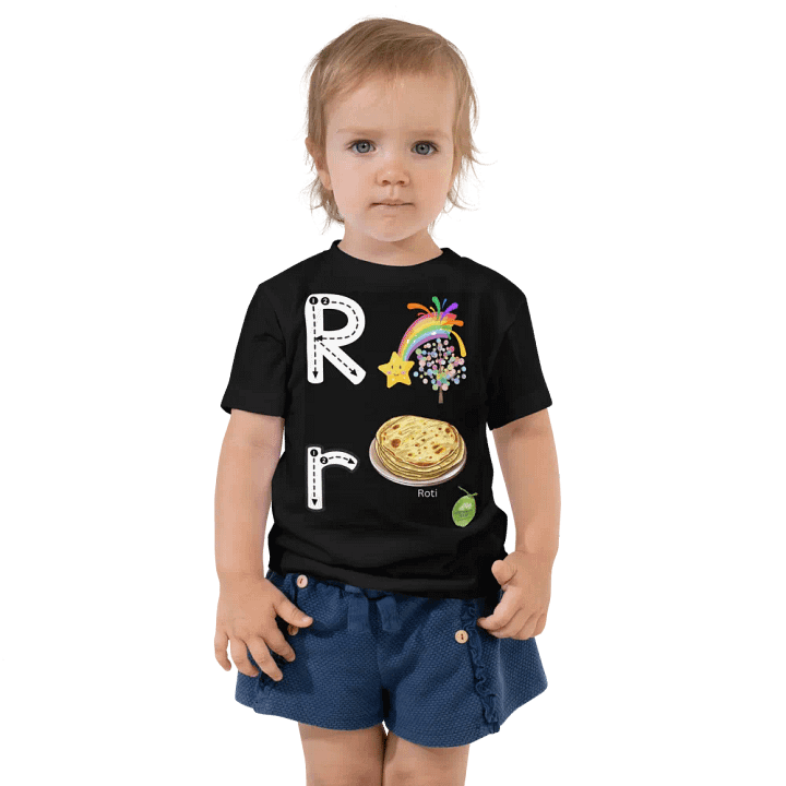Toddler's Black Tee👚 Alphabet Write Rr 📝 A-Z product image (1)