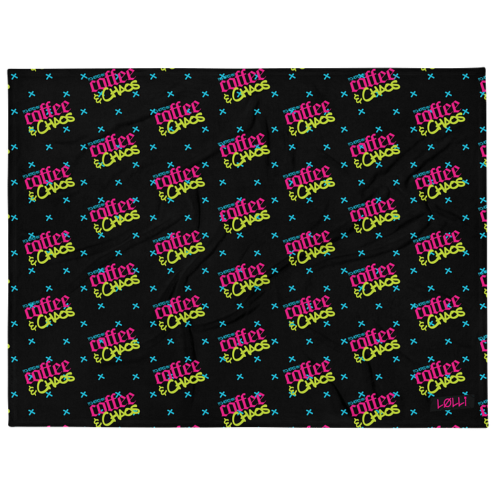 Powered by Coffee & Chaos Throw Blanket product image (1)