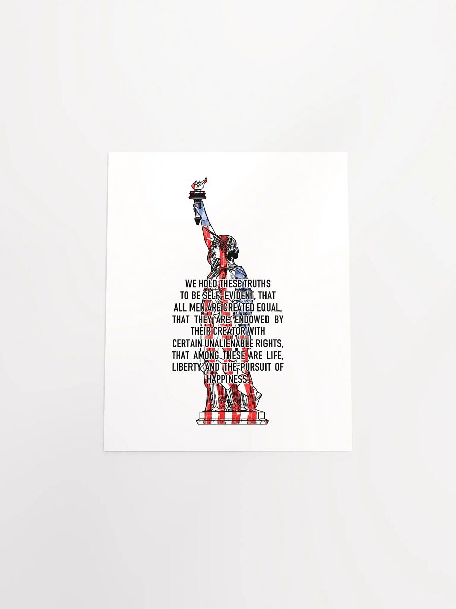 Lady Liberty + Declaration Of Independence - Red + White + Blue - Print product image (4)