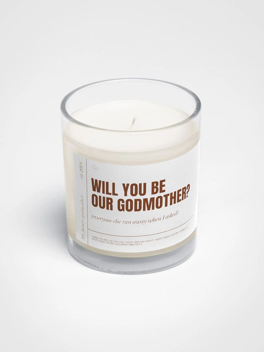 Funny godmother proposal gift soy wax vegan candle product image (3)